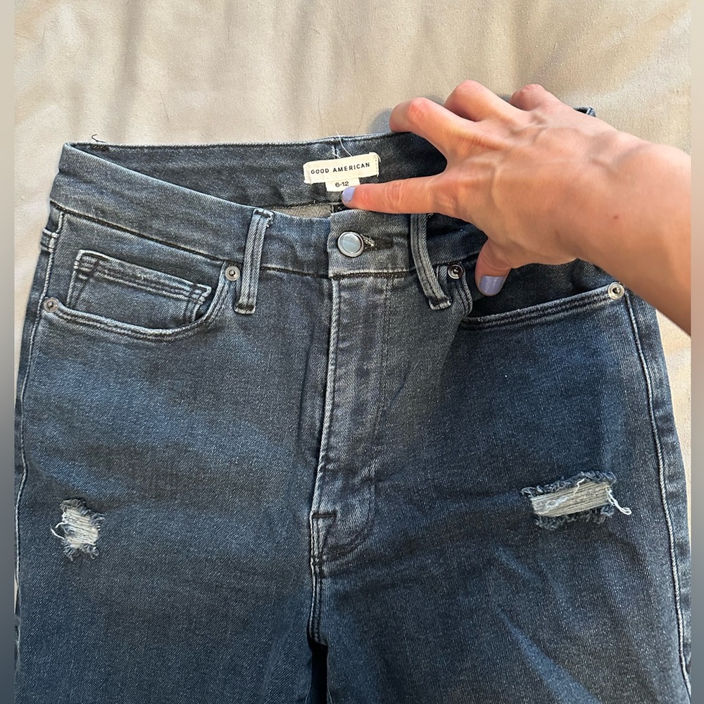 Good American Always Fits Goos 6-12 dark blue denim skinny jeans